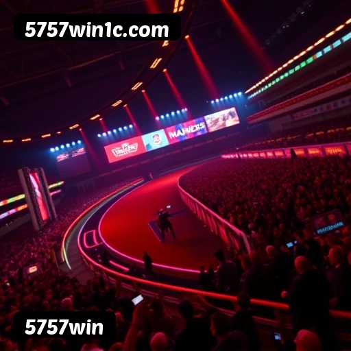 Interface do aplicativo 5757win mostrando jogos disponíveis no iOS e Android